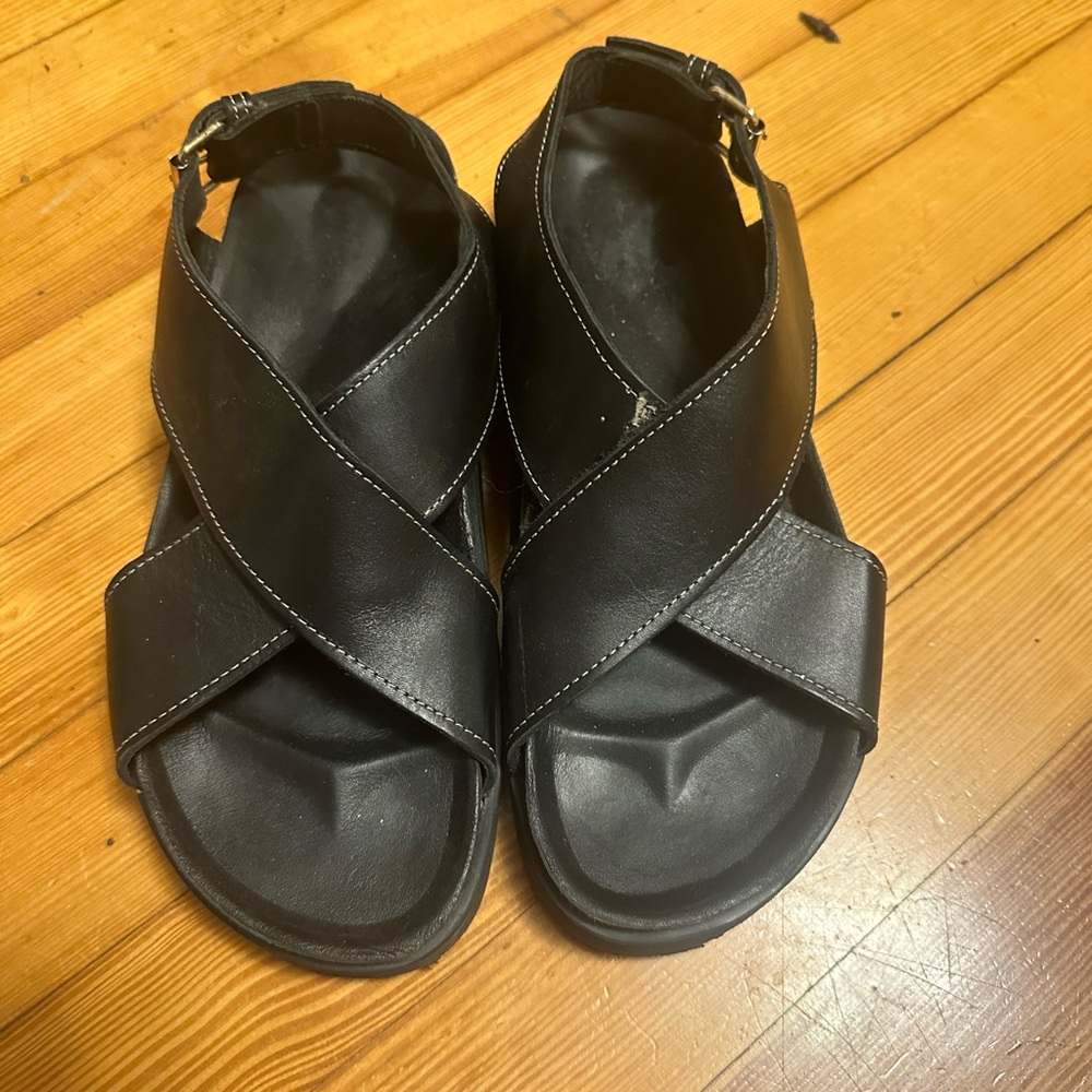 & Other Stories Black Leather Sandals